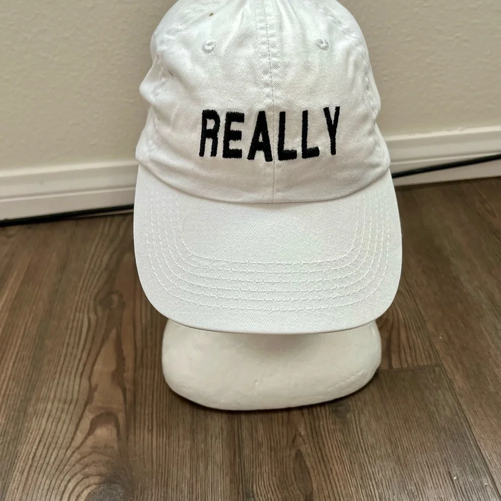 White Cap with Black Embroidery - Picture 2 of 8